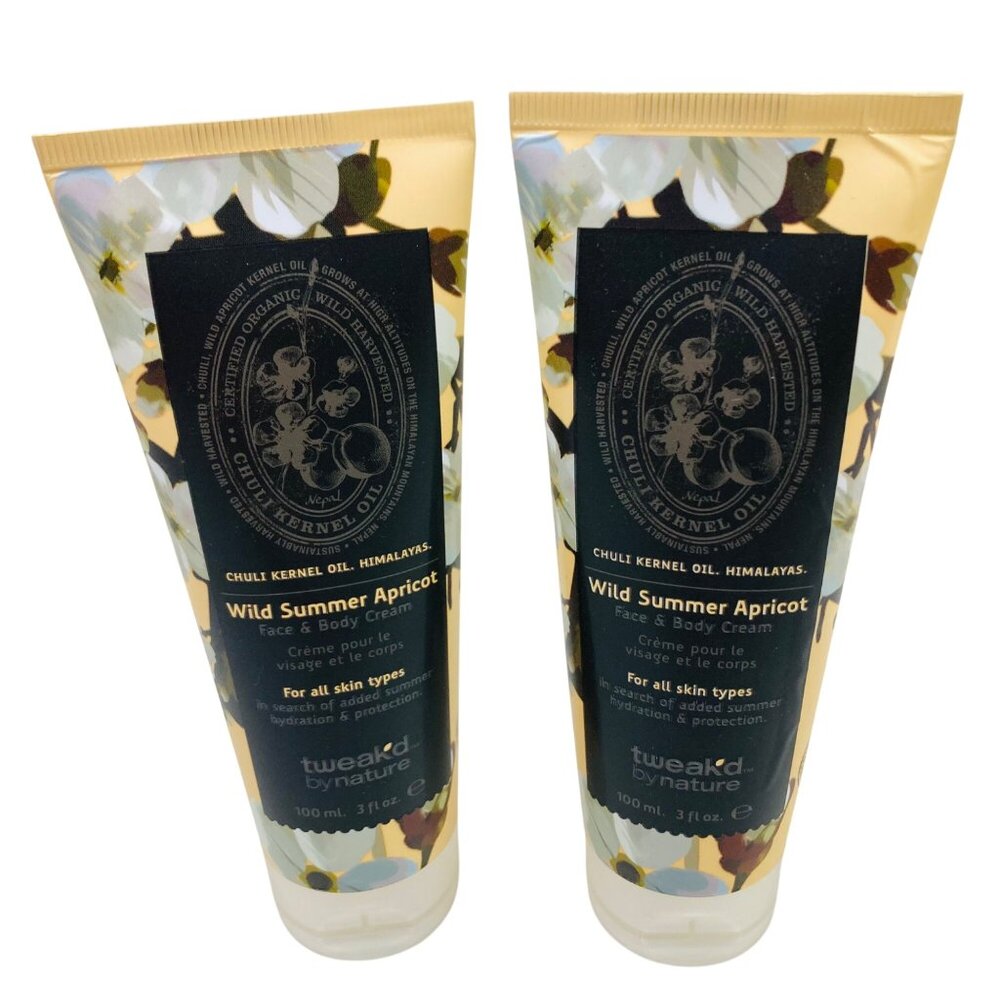 2 Tweak'd By Nature Wild Summer Apricot Face & Body Cream 3 Fl Oz Each